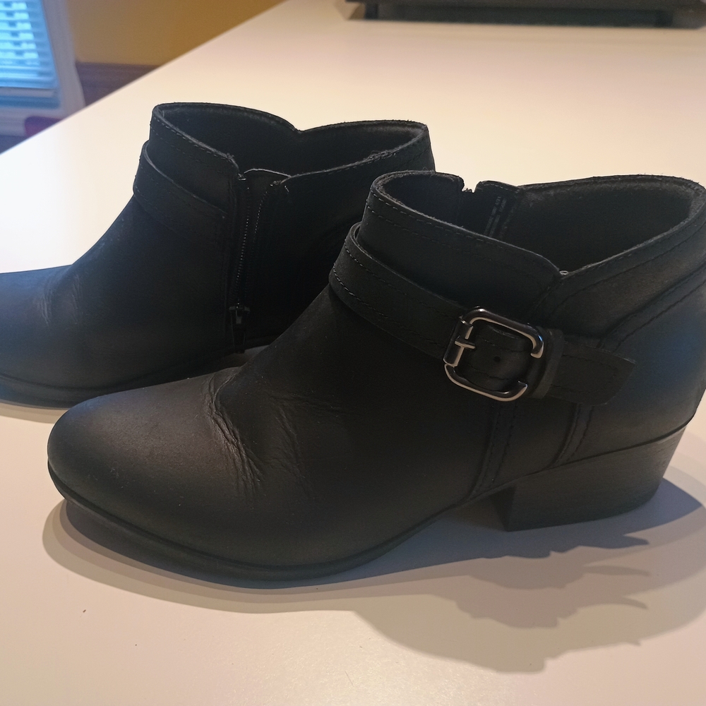 Clarks Black Heeled Ankle Boots